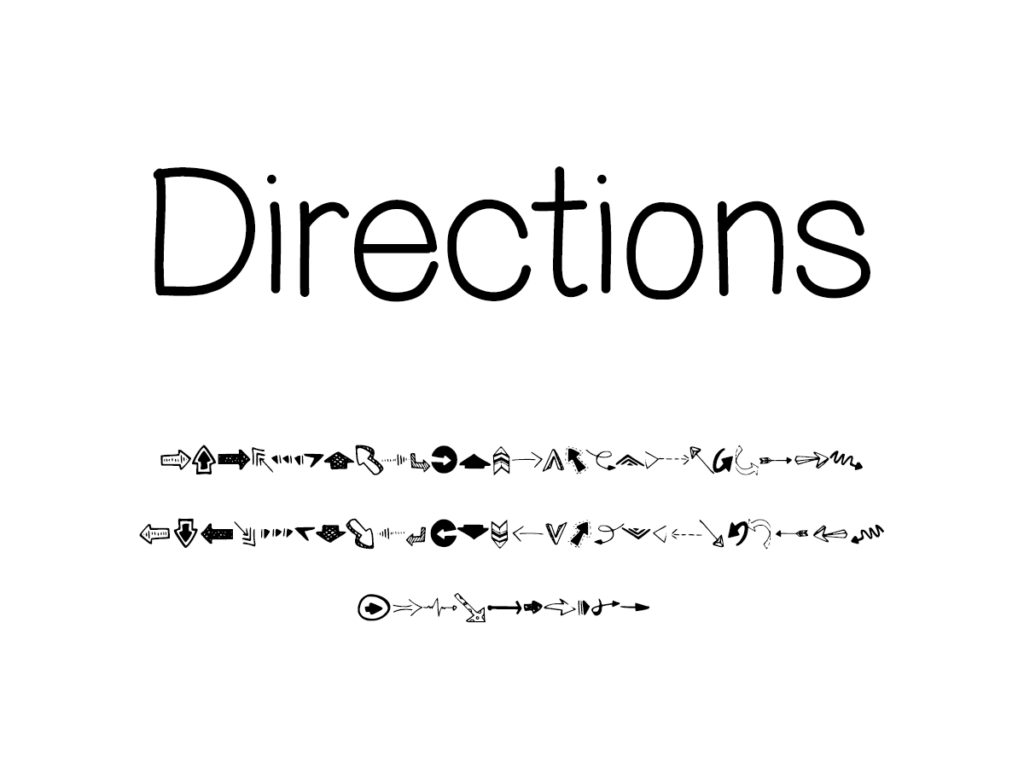 Mix Directions (Arrow Dingbats) - Handwritten Fonts by Mikko Sumulong