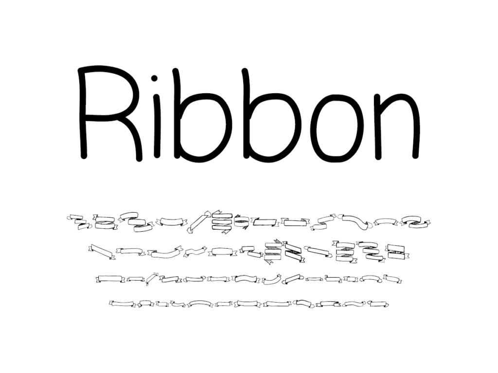 Mix Ribbon (Ribbon Banner Dingbats) - Handwritten Fonts by Mikko Sumulong