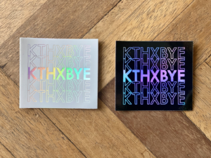 Modern solid mix modern outlinekthxbye holographic sticker